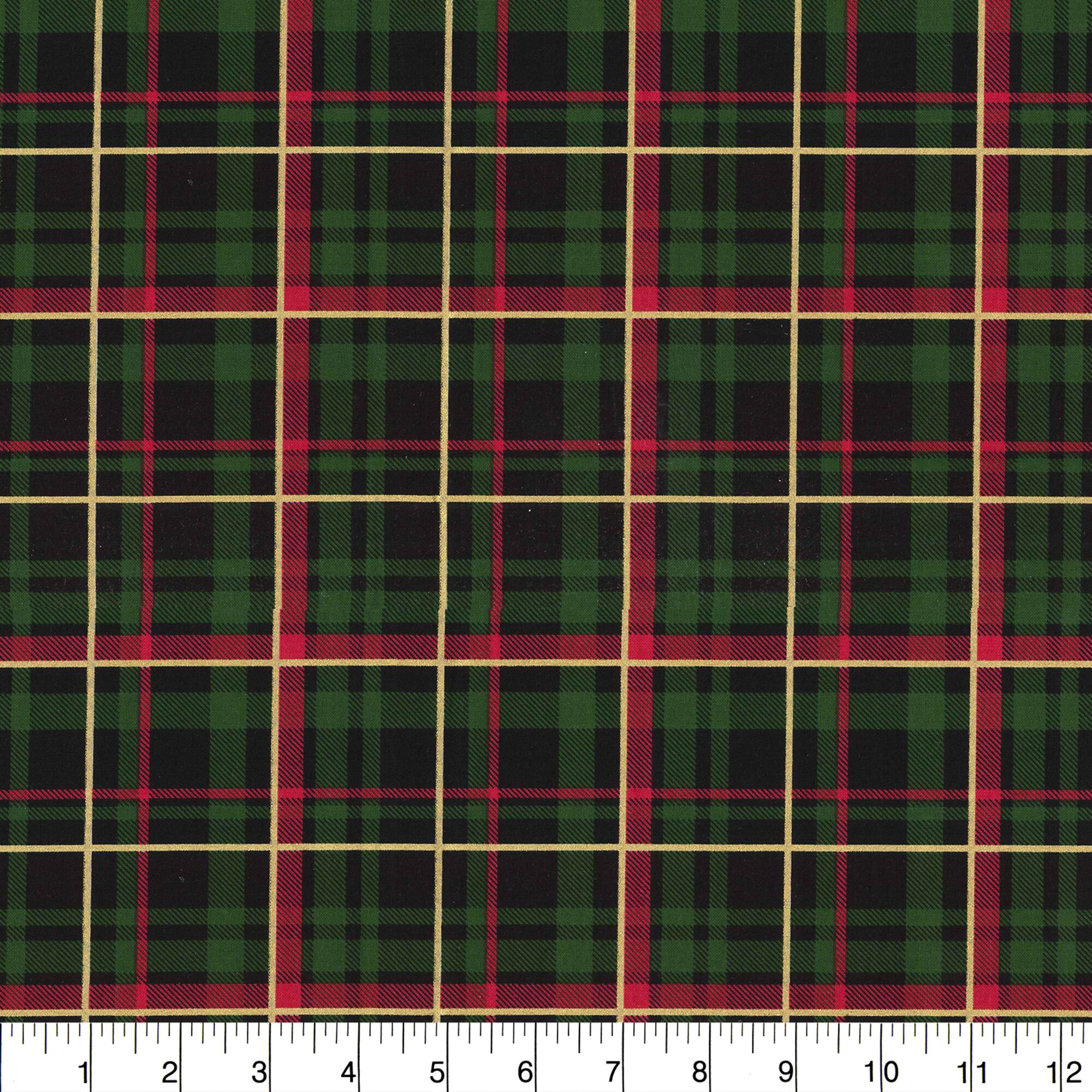 Fabric Traditions Christmas Green Glitter Cotton Fabric